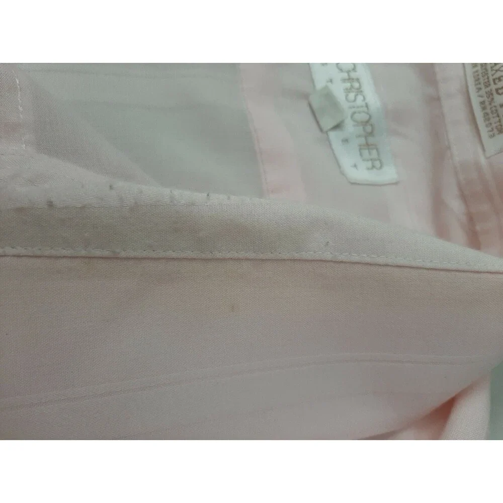 RARE Christopher Street pink button down shirt relaxed fit 17 34/35 stain sale - Picture 3 of 6